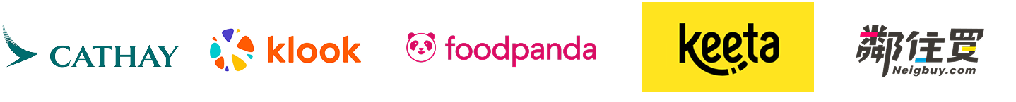 合作夥伴 — Cathay, Klook, Foodpanda, Keeta, 鄰住買